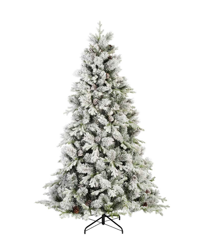 ALBERO DI NATALE LOSANNA INNEVATO CON PIGNE - H.1,50 MT - Realistico