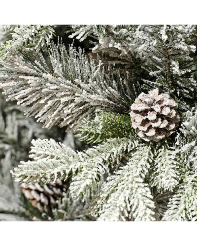 ALBERO DI NATALE LOSANNA INNEVATO CON PIGNE - H.1,50 MT - Realistico