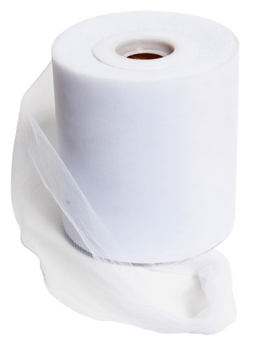 Tulle h 12.5 x 100 mt bianco